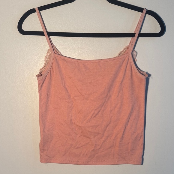 Women's Pink Lace Trim Cami Top - Picture 2 of 3